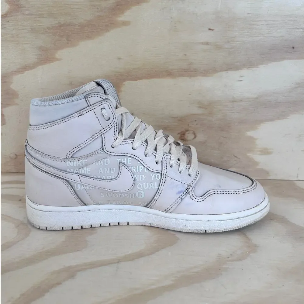 Nike - Air Jordan 1 Retro Hi OG - Sneakers - White/Pink - Men's - 8 - 555088-801